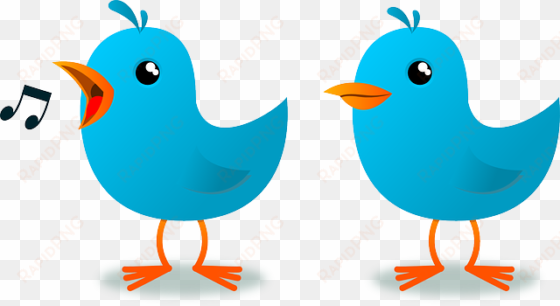 Blue Cartoon Birds Vector Symbol Of Twitter Free Psd - 2 Little Dicky Birds Clipart transparent png image