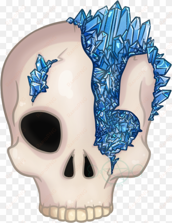 blue crystal skull - blue