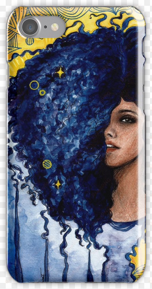 blue curls watercolor and ink iphone 7 snap case - trichostema