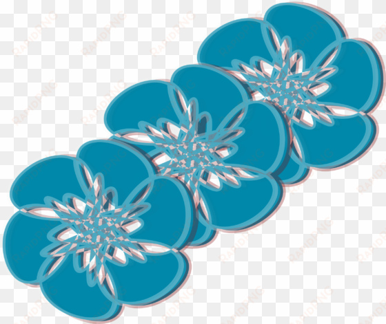 blue flower clipart teal flower - blue flowers .png