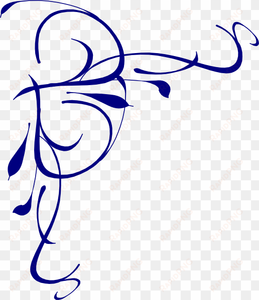 blue flower clipart top border pencil and in color - vine clip art