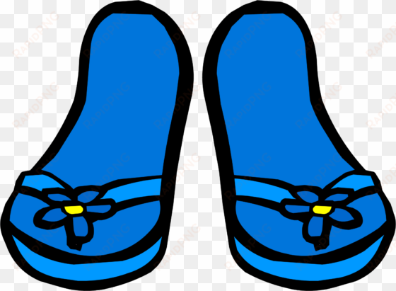 blue flower sandals - flip flops club penguin