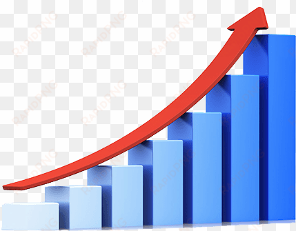 blue growth graph - growing arrow