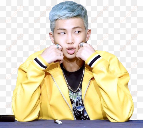 blue haired namjoon png - namjoon cute png