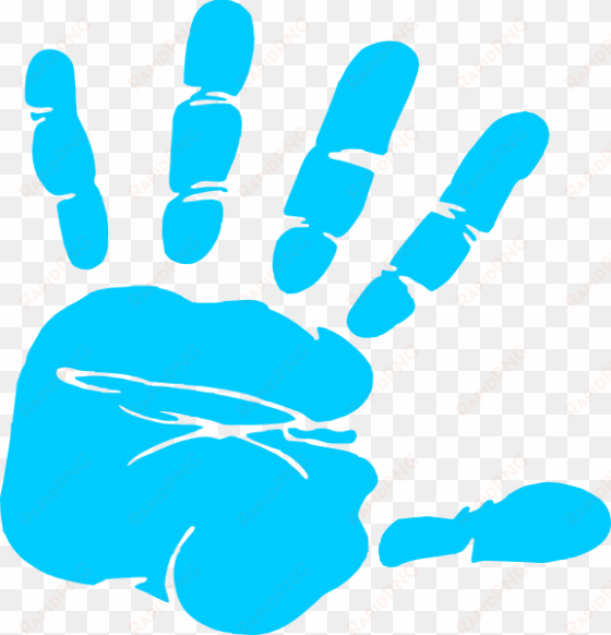 blue hand print clip art at clker vector clip art online - baby hand prints clipart
