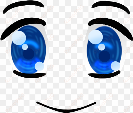 blue happy anime face - anime happy face clip art