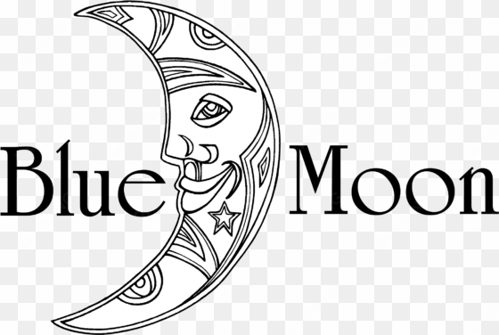 blue moon 01 logo black and white - moon logo