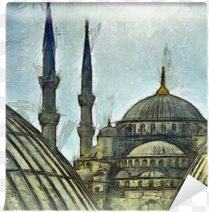 blue mosque wall mural pixers we live - sultan ahmed mosque