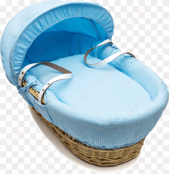 blue nat wicker moses basket lr - baby basket png