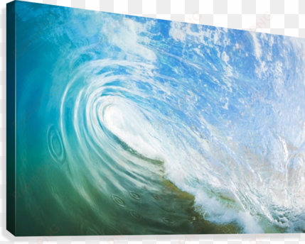 blue ocean wave, view inside the wave canvas print - ocean picture inside photo frame