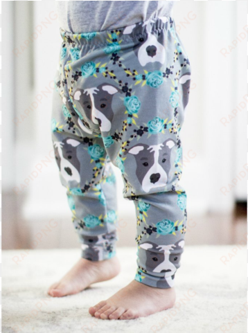 blue pitbull print leggings - trousers