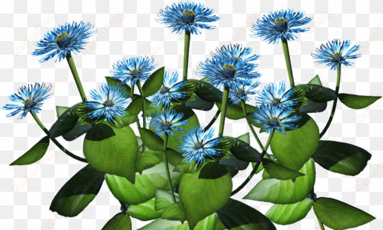 blue plant png - flower bush png transparent
