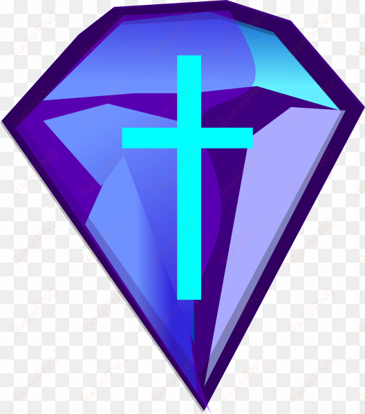 blue purple diamond with cross clip art - purple and blue cross