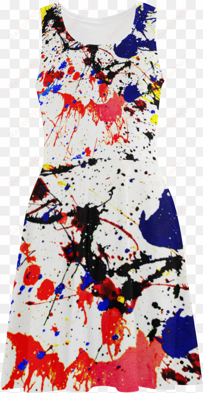 blue & red paint splatter atalanta sundress - angelinana custom blue & red paint splatter custom