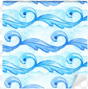 blue sea waves seamless pattern - wind wave