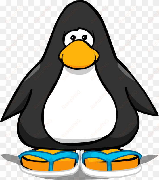 blue & white flip flops pc - club penguin black penguin