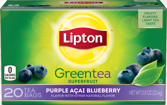 blueberry png - lipton green tea bags, superfruit, purple acai