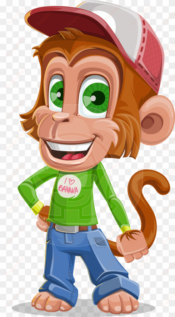 bo nobo the cute monkey - cartoon