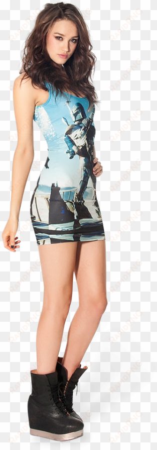 "boba fett's last stand" dress by black milk, side - clothing