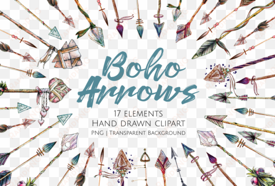 boho arrows hand drawn clipart set by jessicaoxleyai - boho arrow transparent background clipart