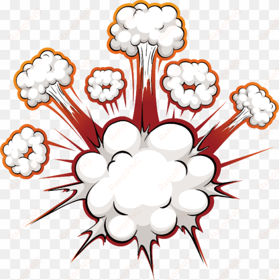 Bomb Blast Cartoon Effect White Explosion Red Ftestick - Bomb Explosion Cartoon Png transparent png image