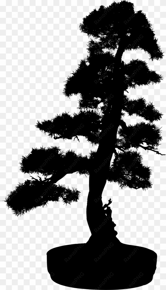 bonsai silhouette 2 clip library stock - bonsai tree silhouette png