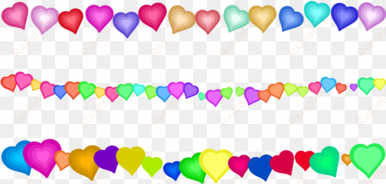 borda de coração colorido png