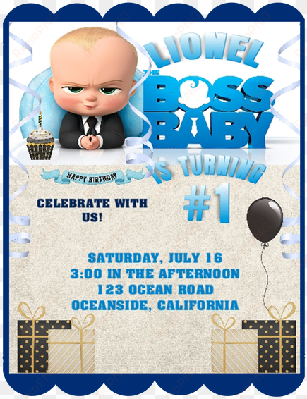 boss baby birthday party keepsake bottle invitation - boss baby birthday invitation