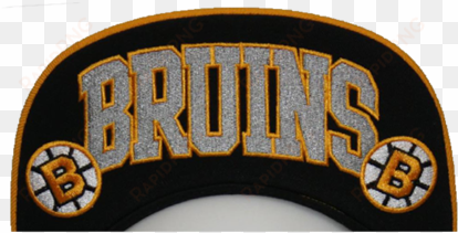 boston bruins black & white logo snapback hat - top logo snapback