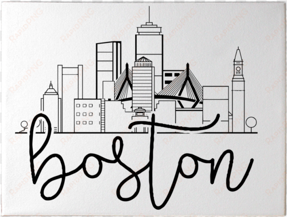 boston city skyline canvas wall art