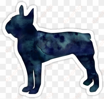 boston terrier black watercolor silhouette - terrier