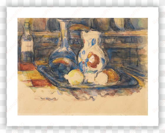 bottle, carafe, jug and lemons