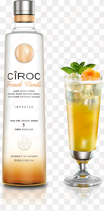 bottle of cîroc french vanilla flavored vodka and a - ciroc red berry