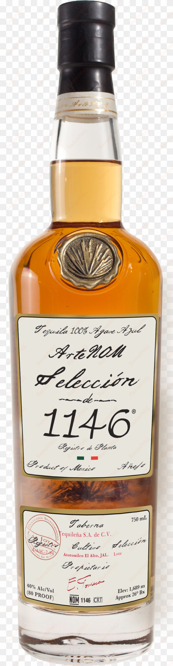 bottle shot - seleccion artenom 1146 anejo tequila - 750 ml bottle