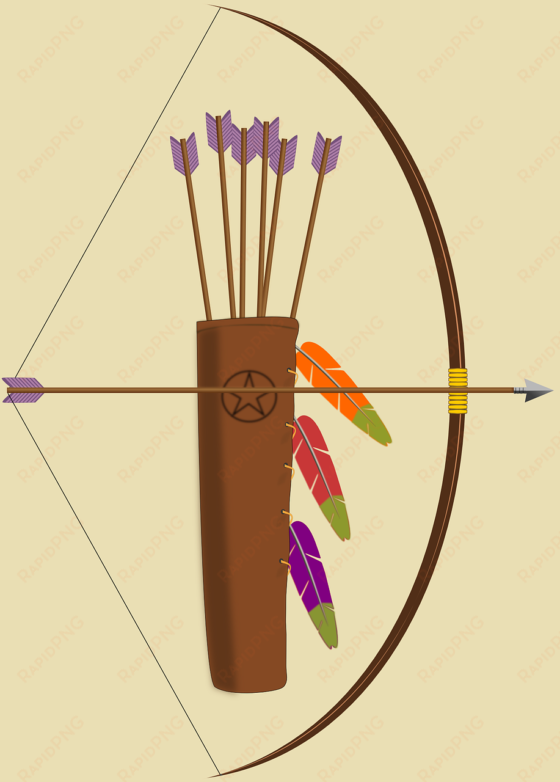 bow, arrow and quiver clipart, vector clip art online, - bow and arrow and quiver