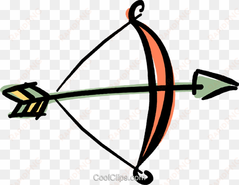 bow & arrow royalty free vector clip art illustration - bow and arrow