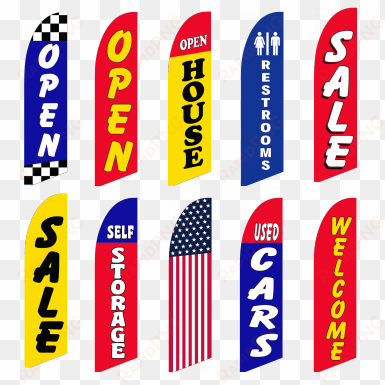 bowflag® stock design sale flag banner - neoplex now open swooper flag and flagpole set
