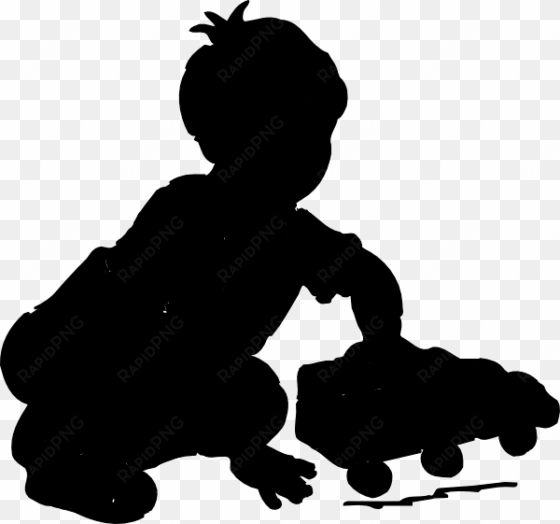 boy playing silhouette clip art - child playing silhouette