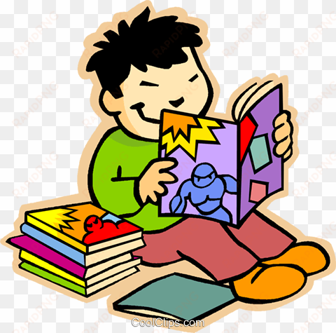 boy reading comic books royalty free vector clip art - 3rd grade sight word activity book