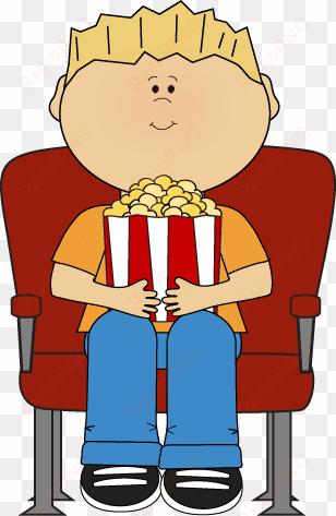 boy watching movie clipart - movie theater clipart