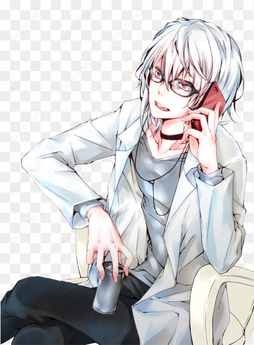Boy With White Hair Anime Render transparent png image