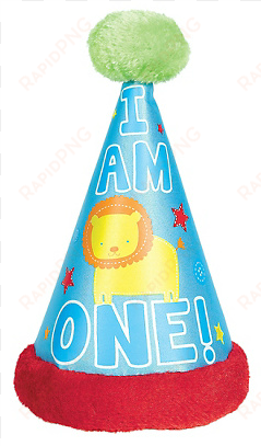 Boy's 1st Birthday Nov - Wild At One Boy's 1st Birthday Deluxe Party Hat Supplies transparent png image