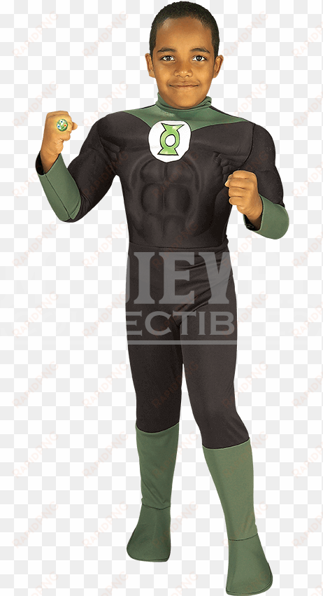 boys deluxe green lantern muscle costume - kids green lantern costume