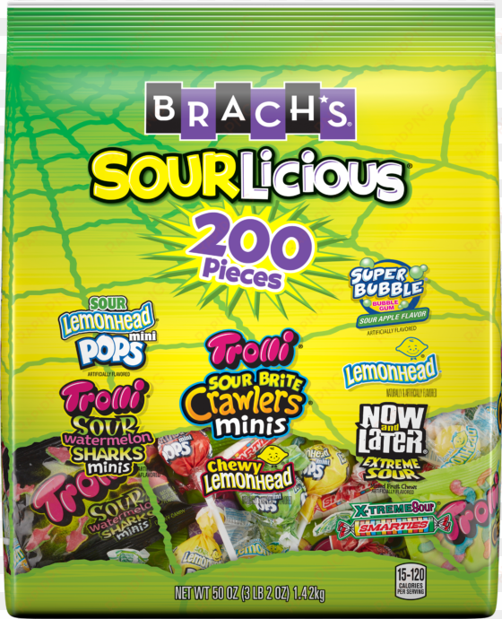 Brach's, Halloween Candy, Sourlicious Assorted Sour - Trolli Sour Brite Crawlers, Minis - 18 Count, 2 Oz transparent png image