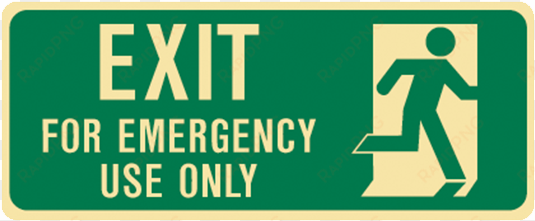 brady glow in the dark and standard floor exit for - exit/evacuation signs - exit for emergency use only