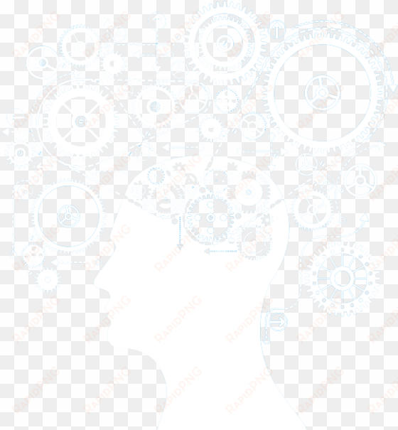 brain gears icon png - intelligence black and white