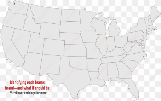 Branding In College Football - Map Usa Without State Names transparent png image