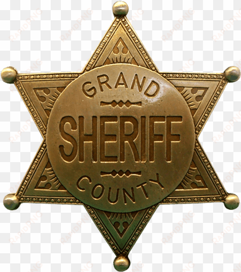 brass grand county sheriff badge - estrella del sheriff vector