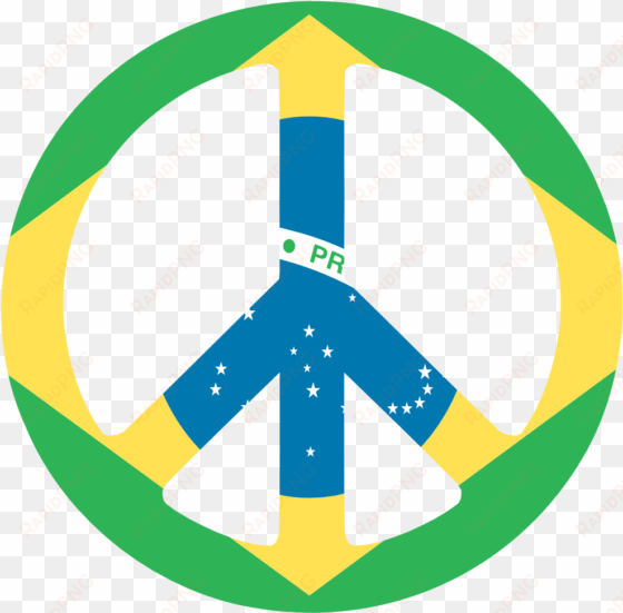 brazil flag clipart png - brazil peace flag sticker (rectangle)