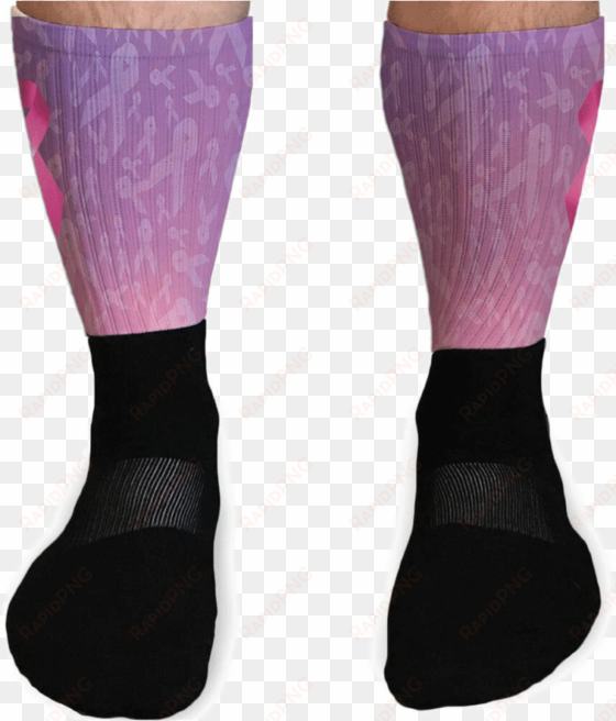 breast cancer support athletic or compression socks - sock